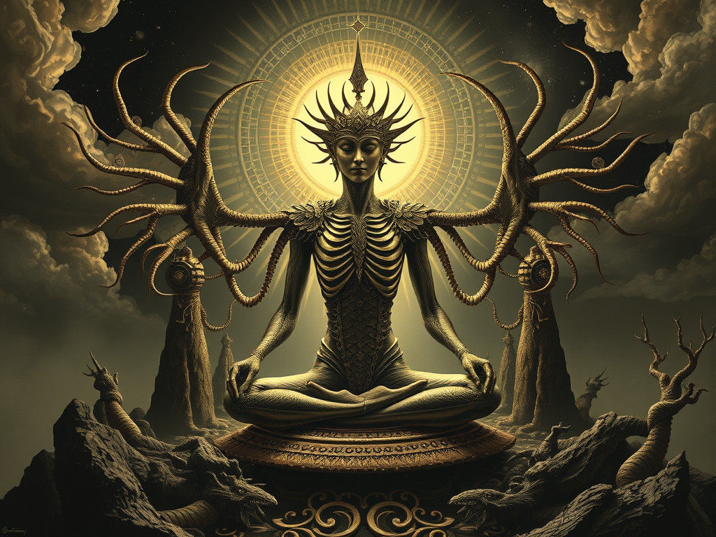 Meditative Surrealism: A Maximalist Brass Art Illusion