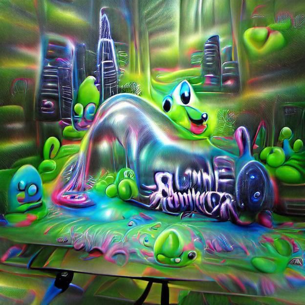 Slime Runner in Lowbrow Airbrush Art