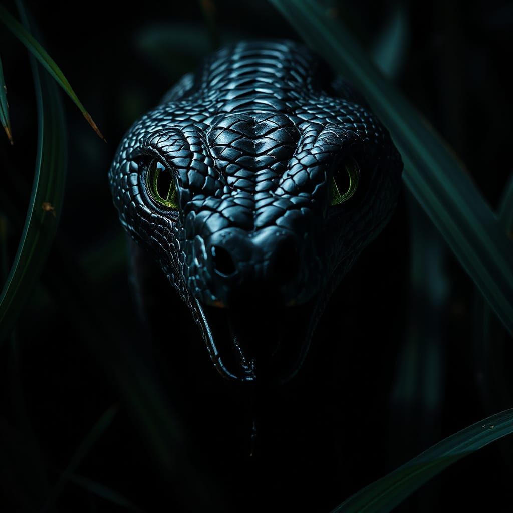 Mesmerizing Cobra with Hypnotic Green Eyes