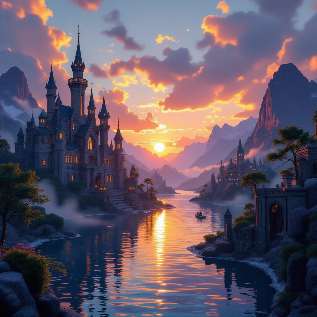 Fantastical Landscape in Deep Color, Fantasy Concept Art