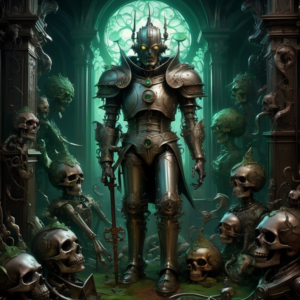 Tin Man Video Game Cover in Dark Fantasy Style