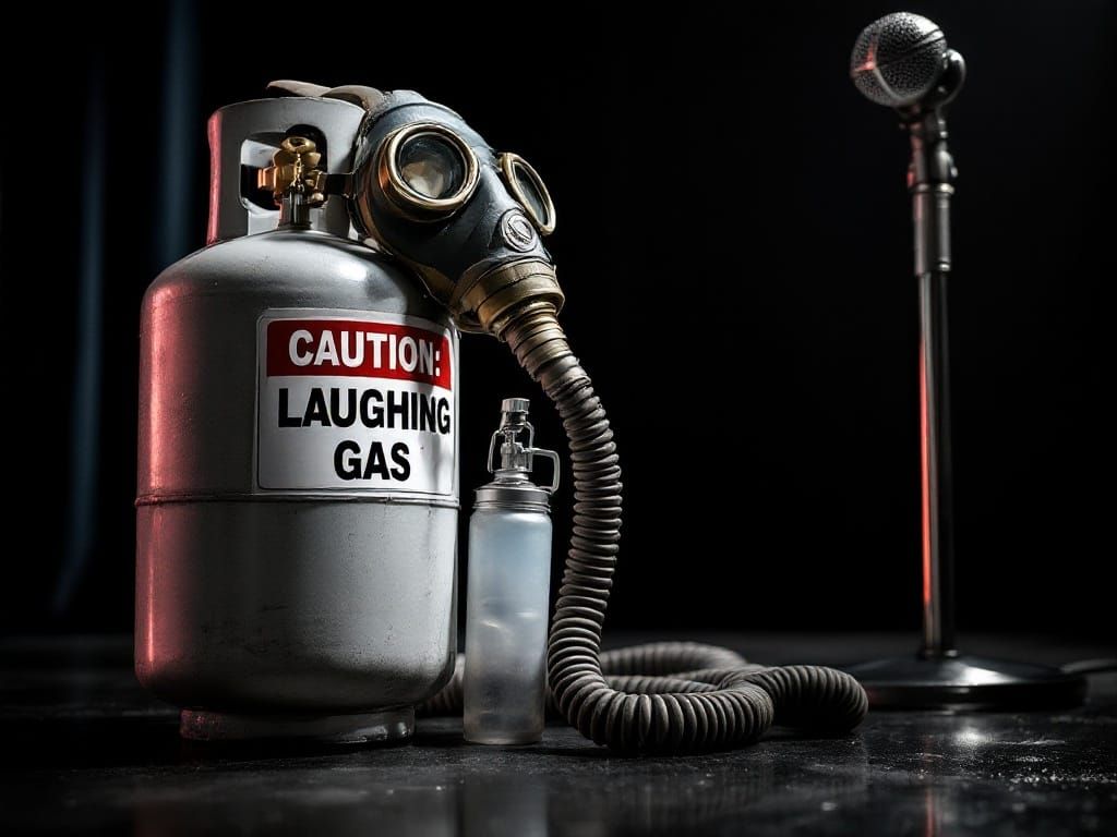 Laughter Gas in a Comedy Club Spotlight