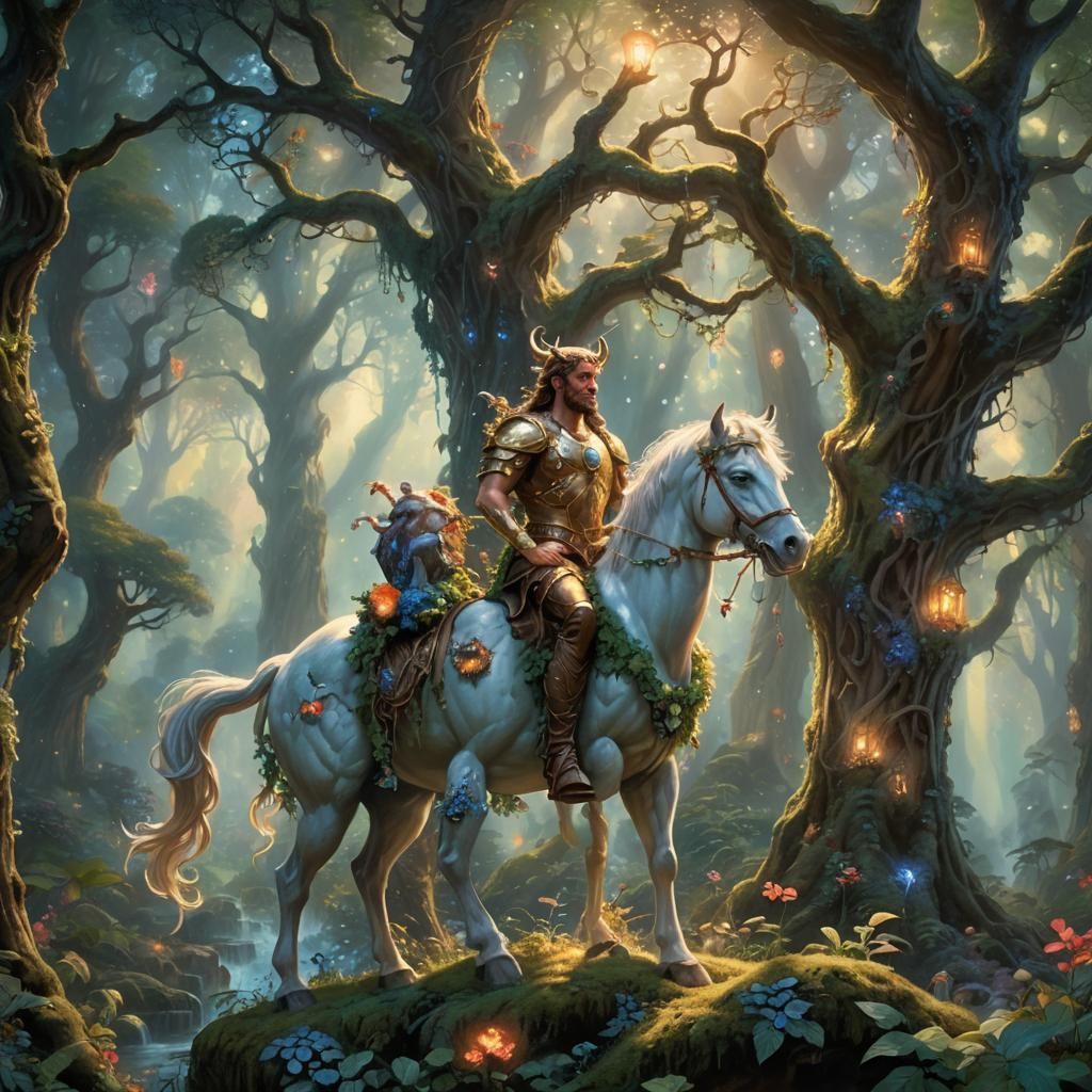 Mystical Centaur Guard in Enchanted Forest