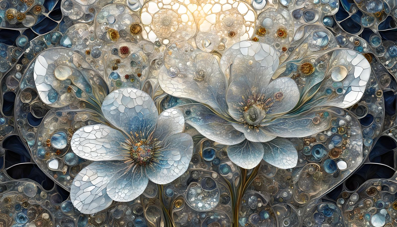 Glass Heart in Psychedelic Steampunk Futurism