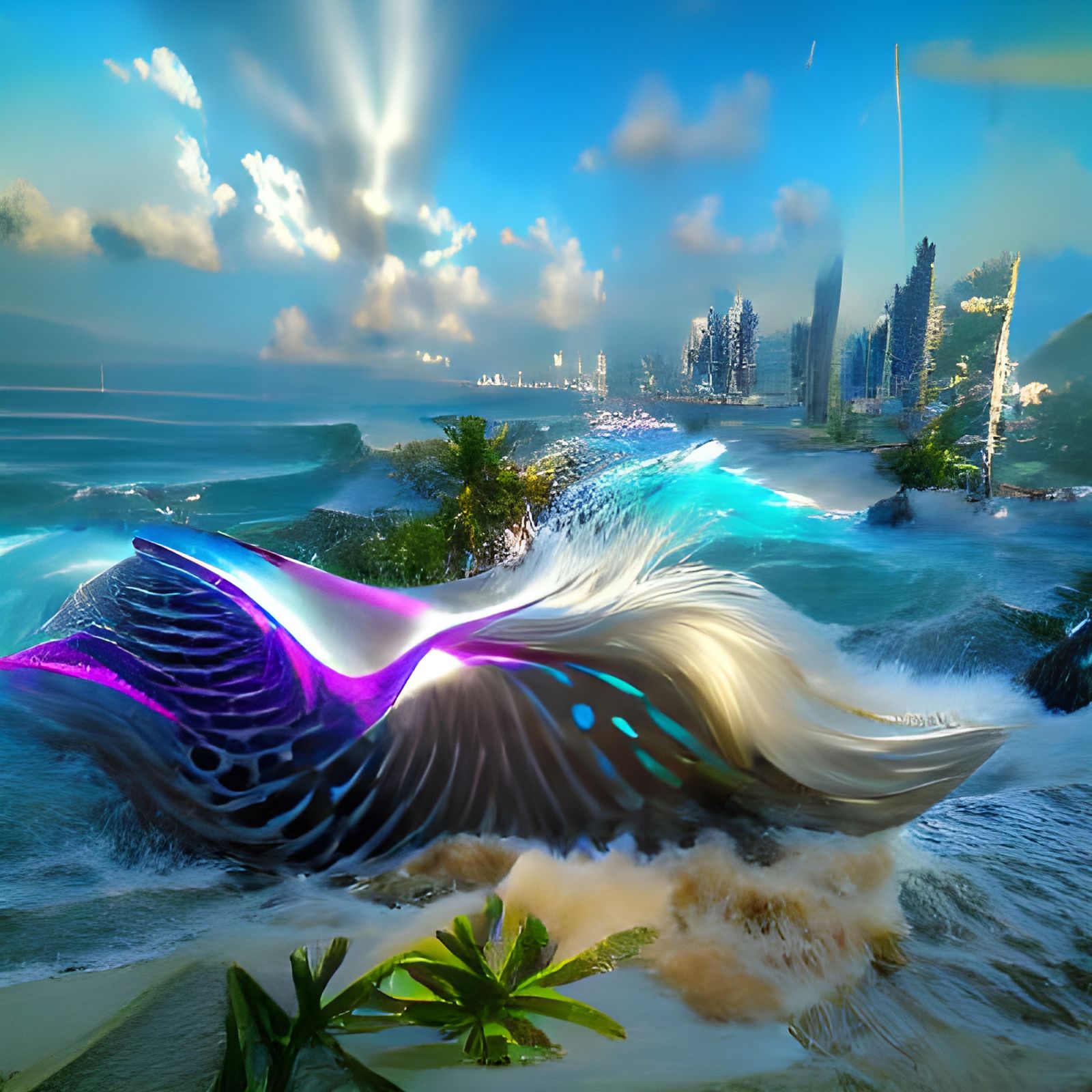 Futuristic Waves: Advanced Technology in Vaporwave Style