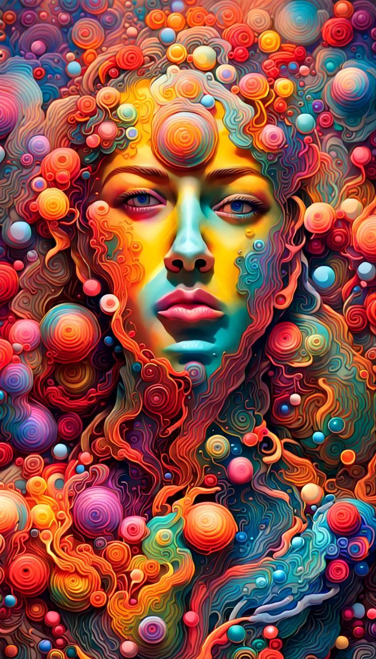 Using bright vivid colors give me what the A.I. image of a p...