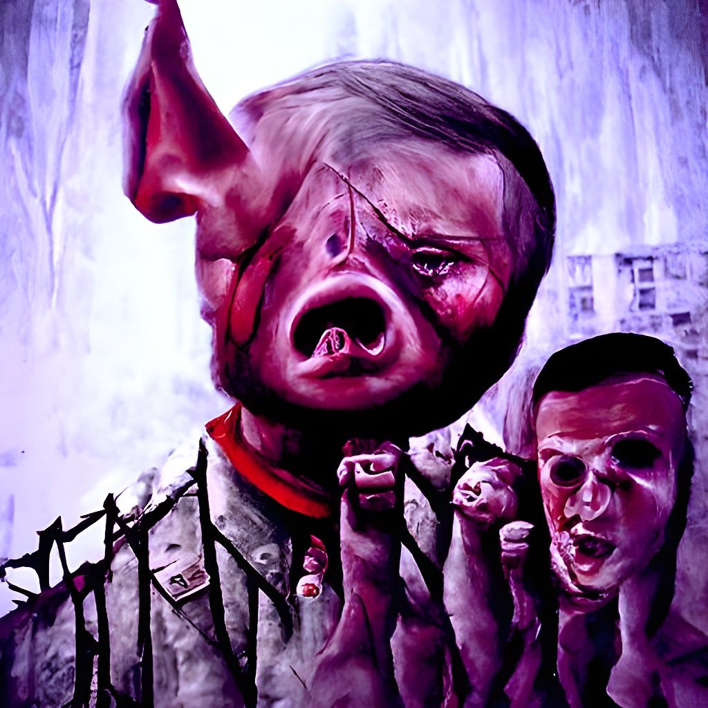 Pigs Preach Lies: Social Realism Art