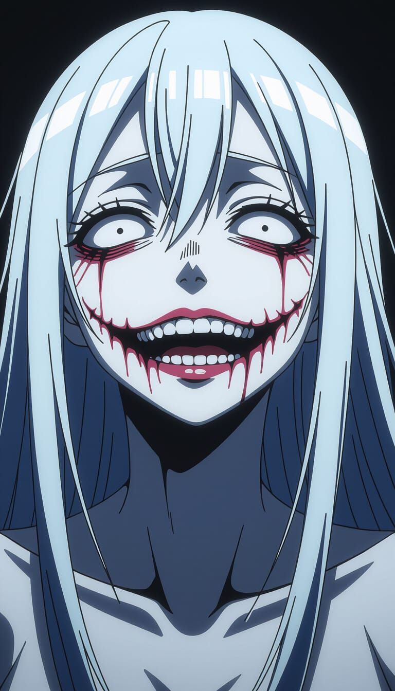 Eyeless Woman: Dark Anime Horror Close-Up