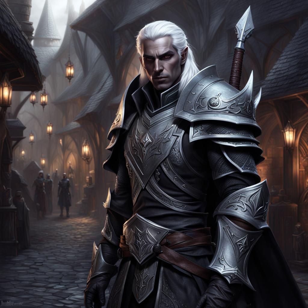 Trending On Artstation, D&D Fantaasy, Male, Fantasy Drow Elf...