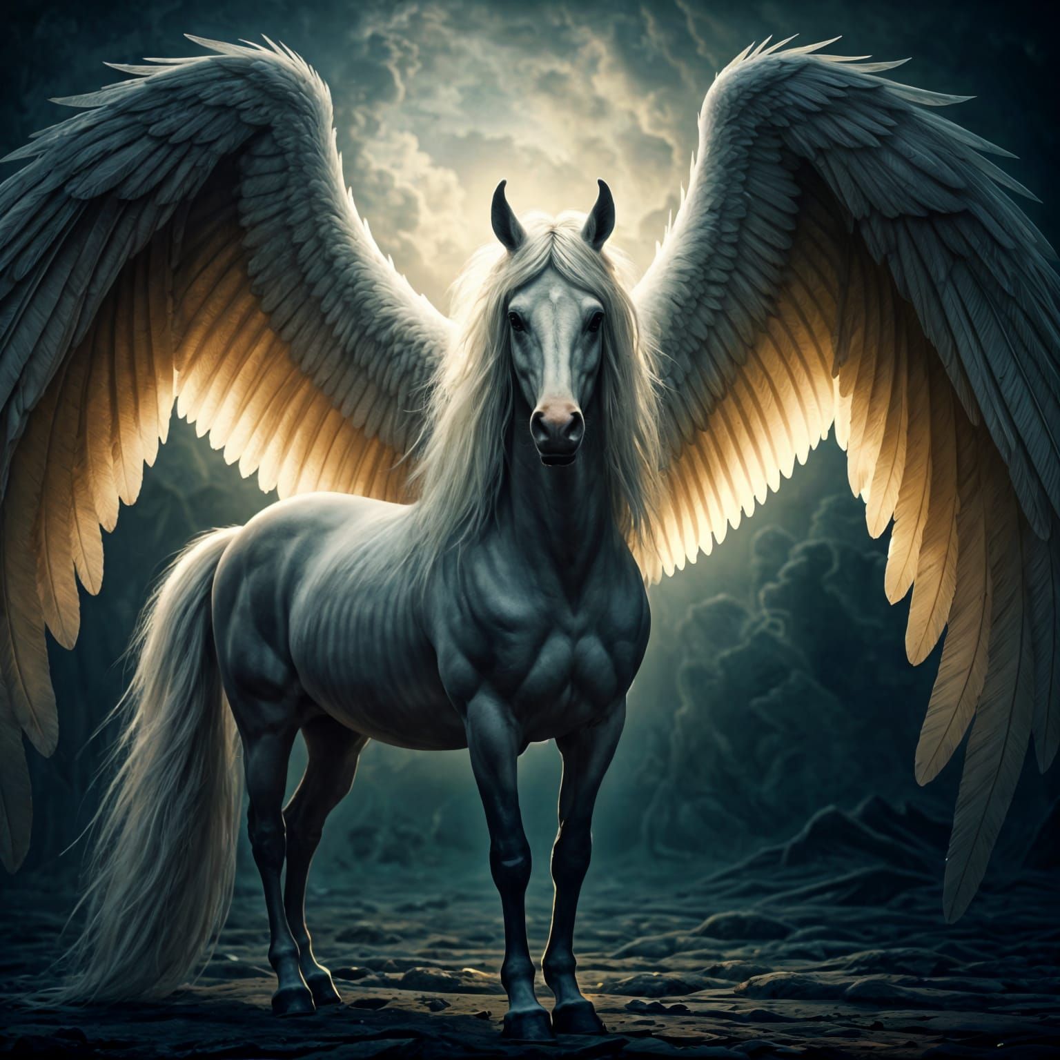 Hyperrealistic Angel Centaur in Cinematic Composition