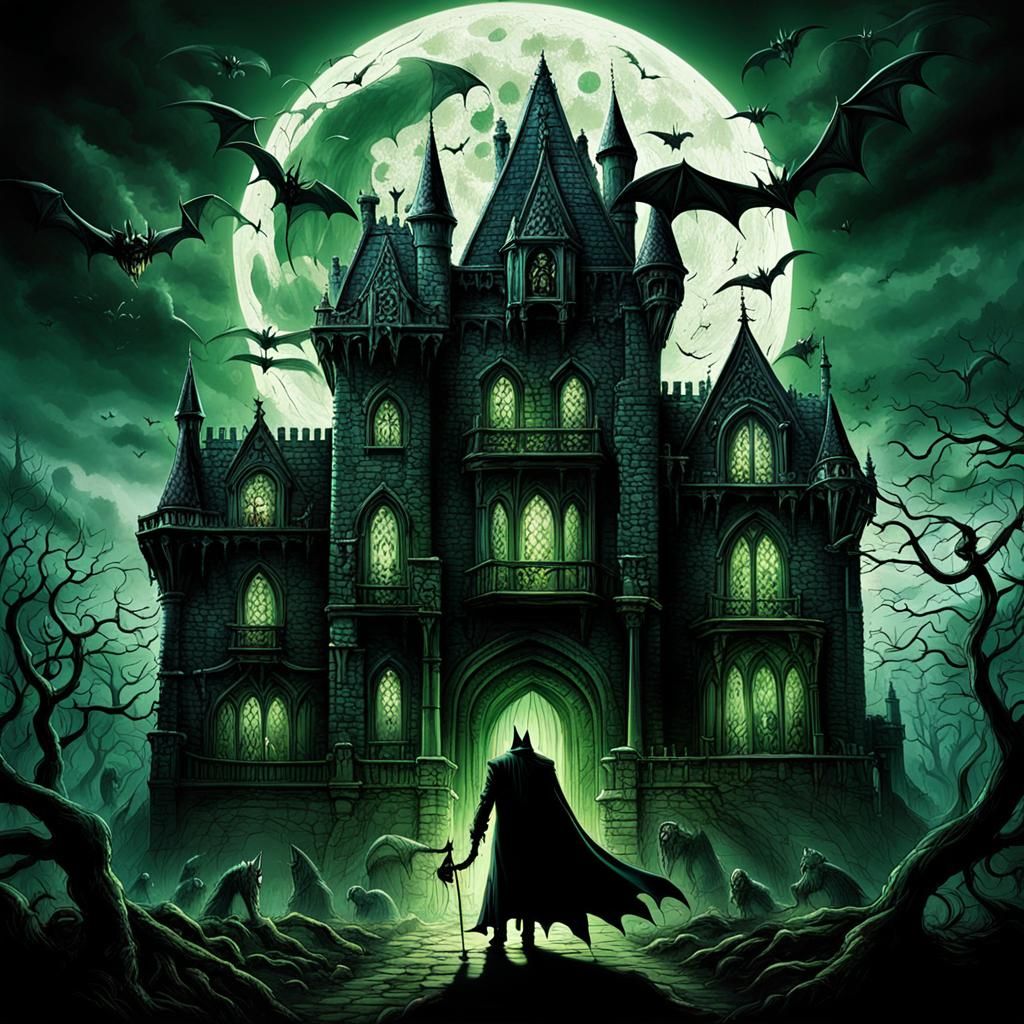 The Monster Family Gathers in Gothic Castle: Anime Art