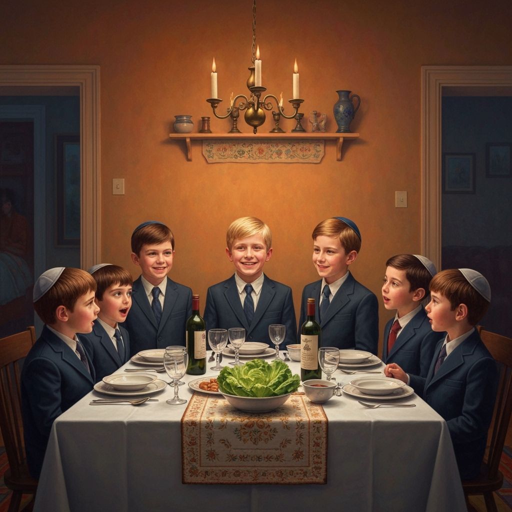 Passover Seder Celebration in Hyperrealistic Style