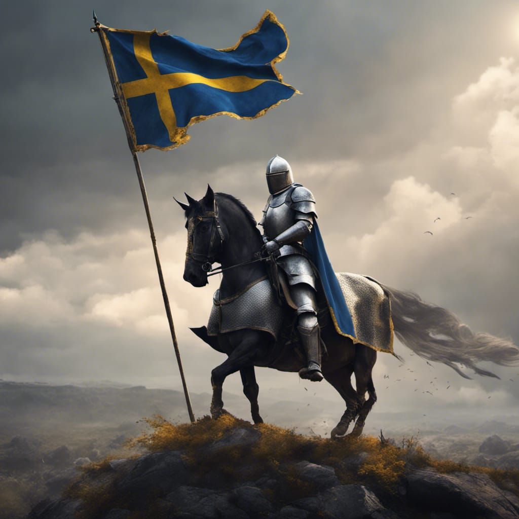 Swedish Knight on Battlefield: Detailed Matte Painting