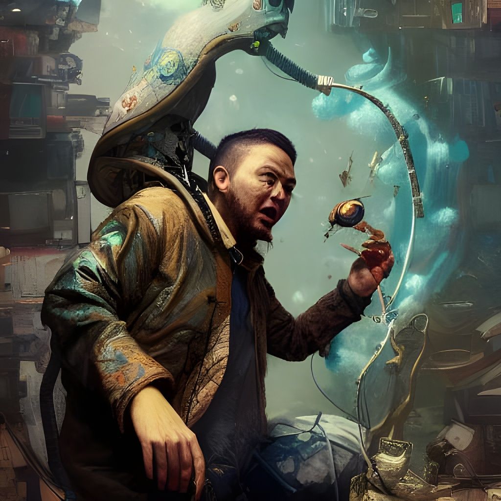 Detailed Portrait of a Genius in Art Nouveau Style