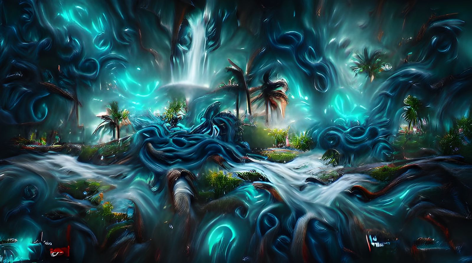 Eldritch Portal in Tropical Jungle: Digital Painting