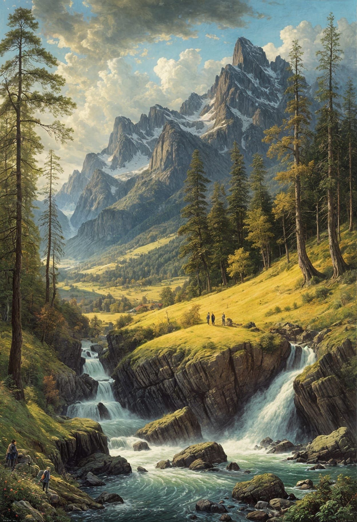 Majestic Landscape Painting in Romantic Style