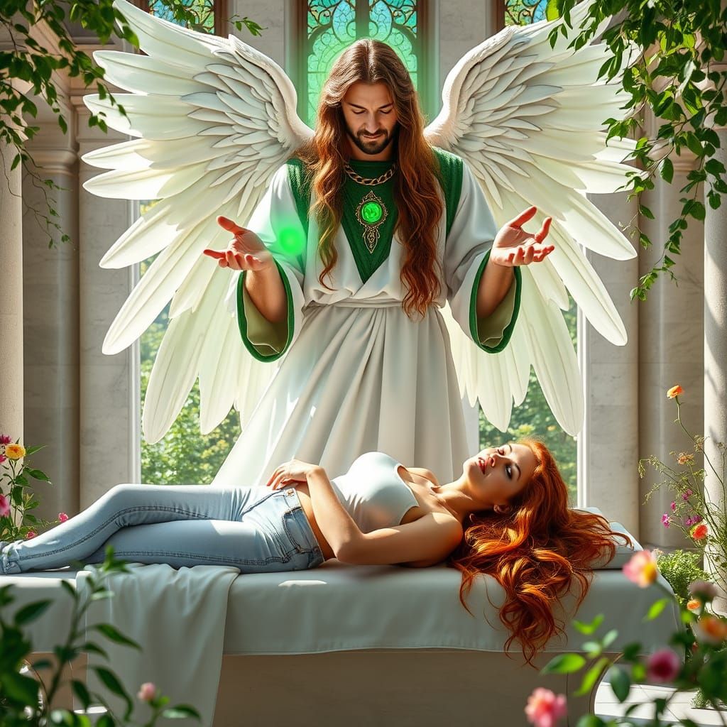 Angel of Healing in Majestic Marble Temple