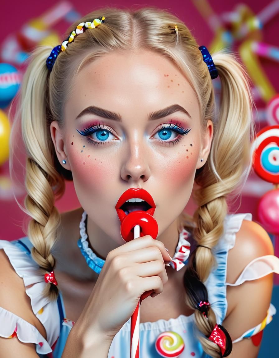 Lolly is doing what she loves best, eating candy