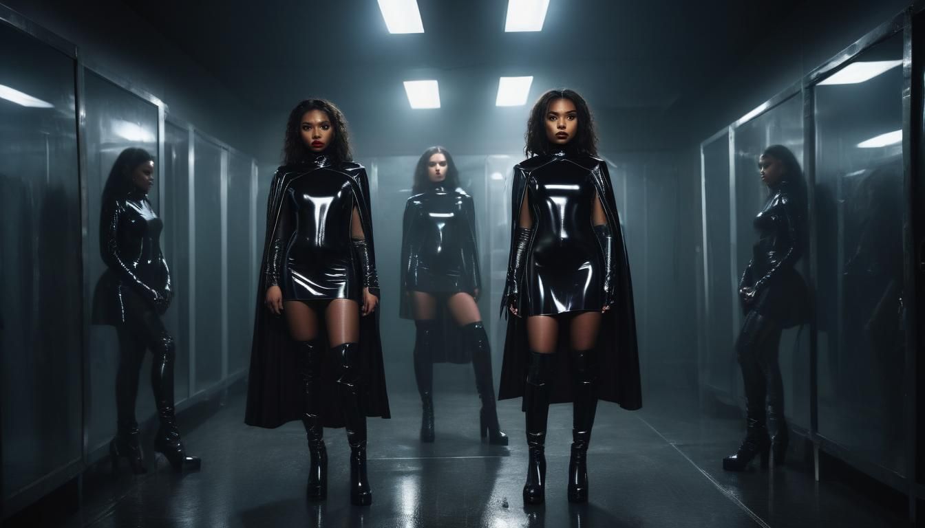 Lori Harvey in Reflective Latex Royal Guard Uniform