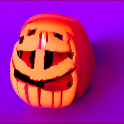 Grinning Jack-o'-Lantern with Clear Carved Face