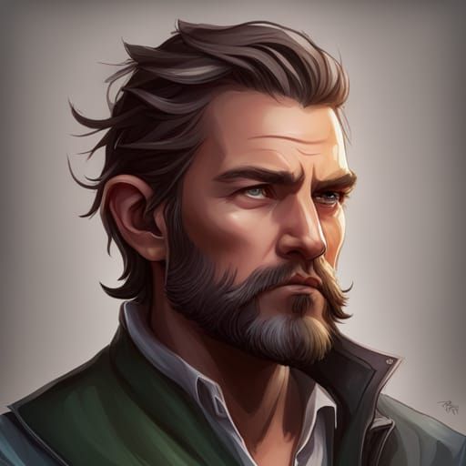 Detailed Portrait of Handsome Gnome in Digital Art Style