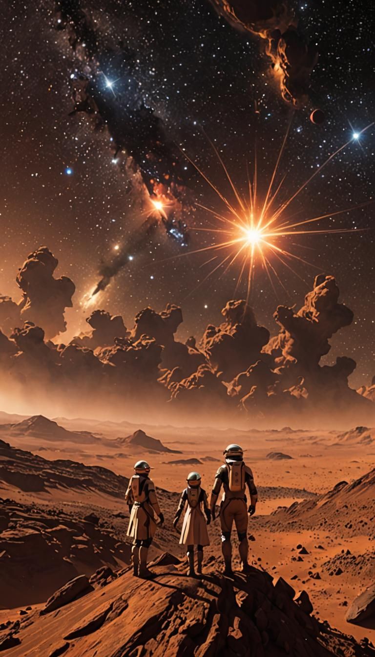 Dramatic Martian Gas Eruption: A Cinematic Film Still