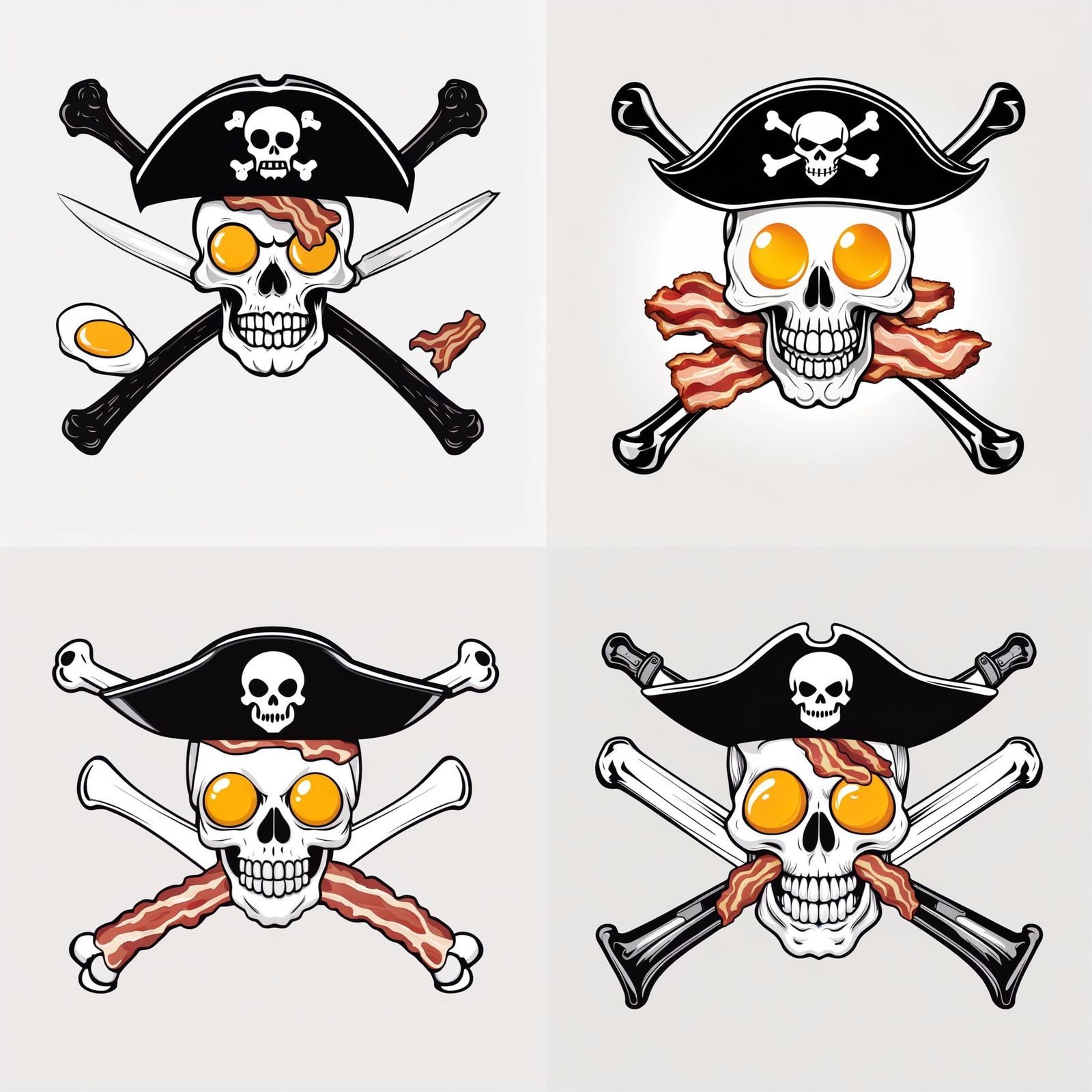 Pirate Breakfast: Skull Eggs and Bacon Flag