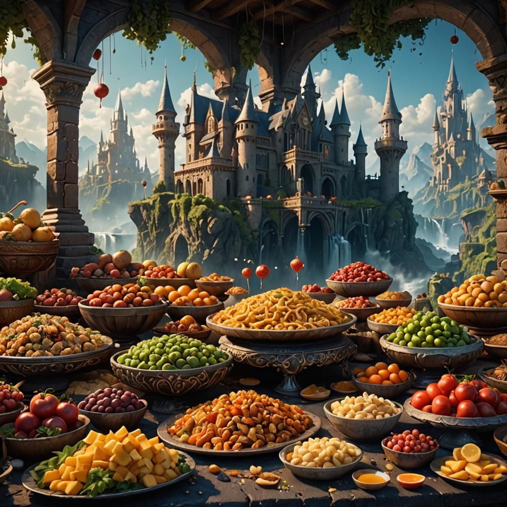 Fantastical Food in Detailed Matte Painting