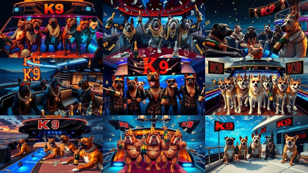 Lavish Dogs Party on a Gilded Luxury Yacht