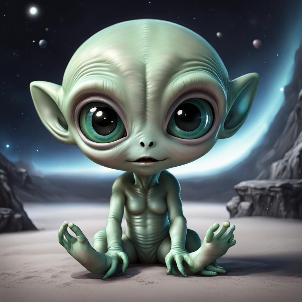 Cute Alien Character Generated by AI