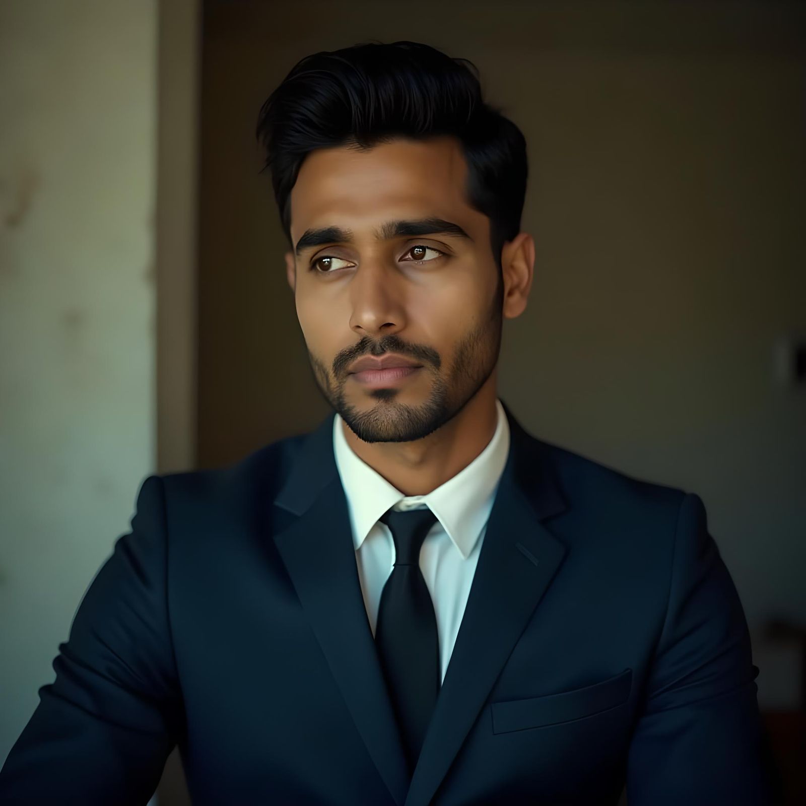 Professional Headshot of Young Indian Man in Cinematic Style