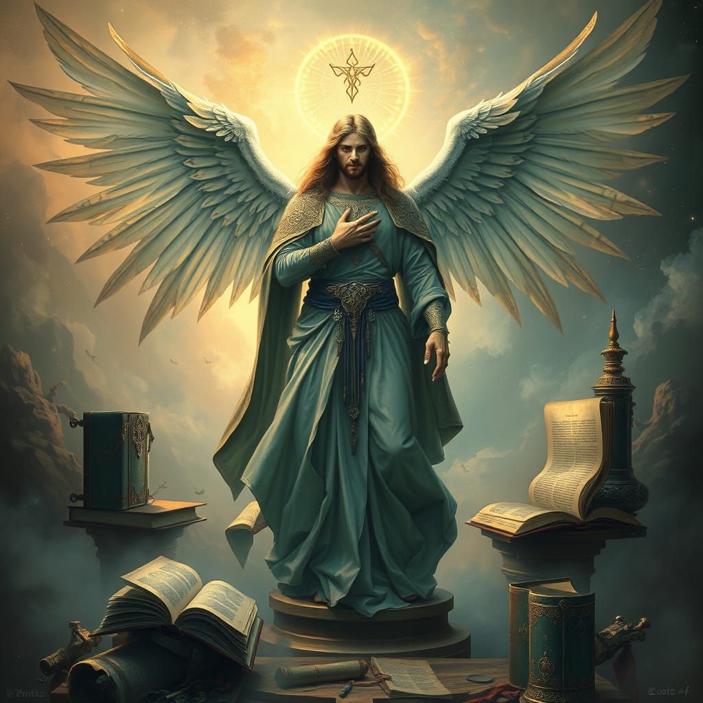 Majestic Archangel Raziel in Mystical Art