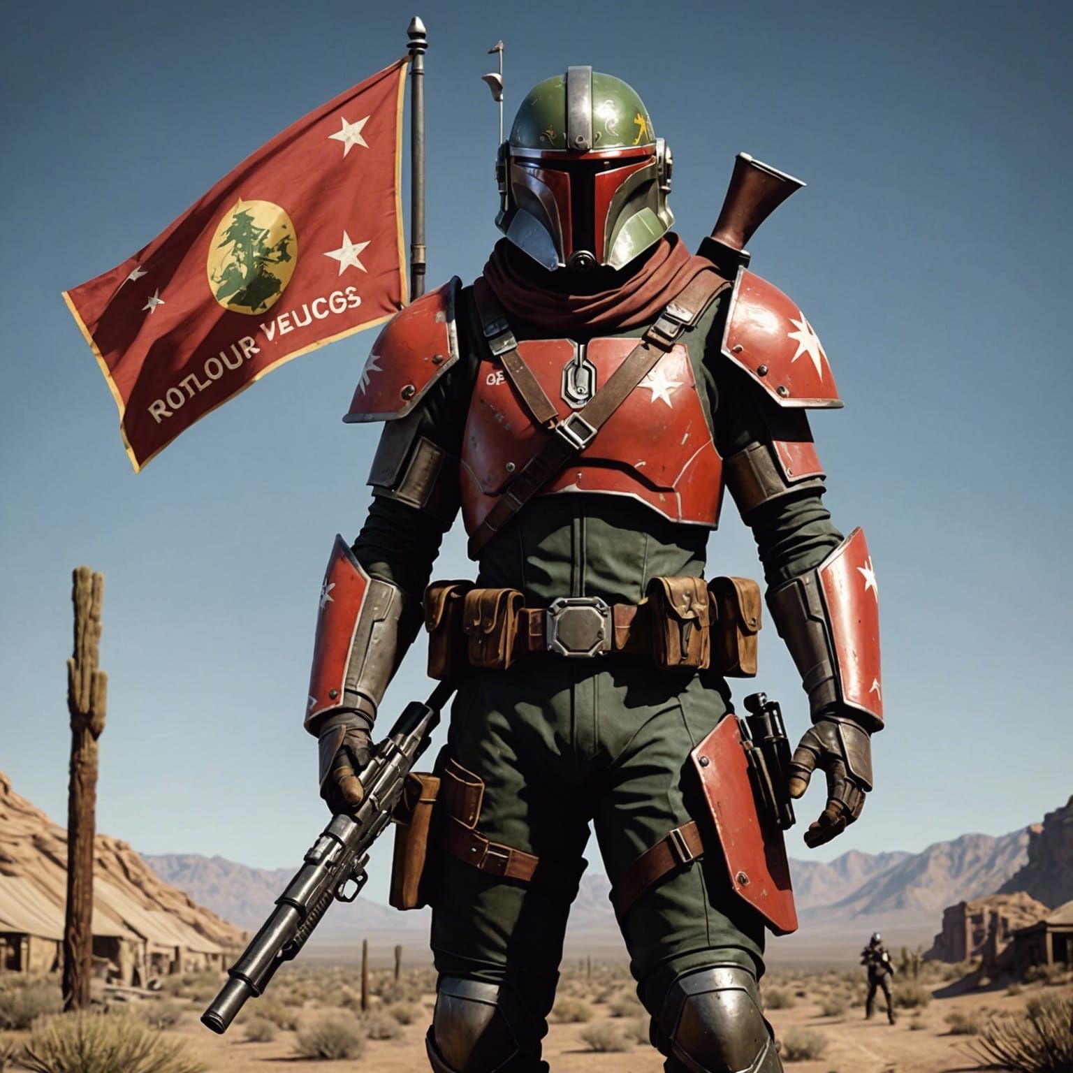 Fallout NCR Ranger with Mandalorian Helmet