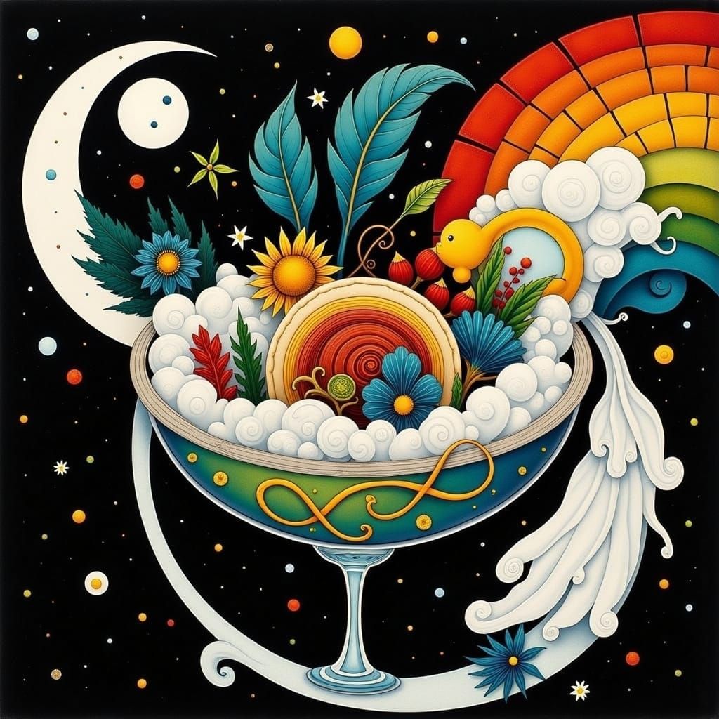 Mystical Fairy Elf Amidst Cicada Song and Pandora's Box