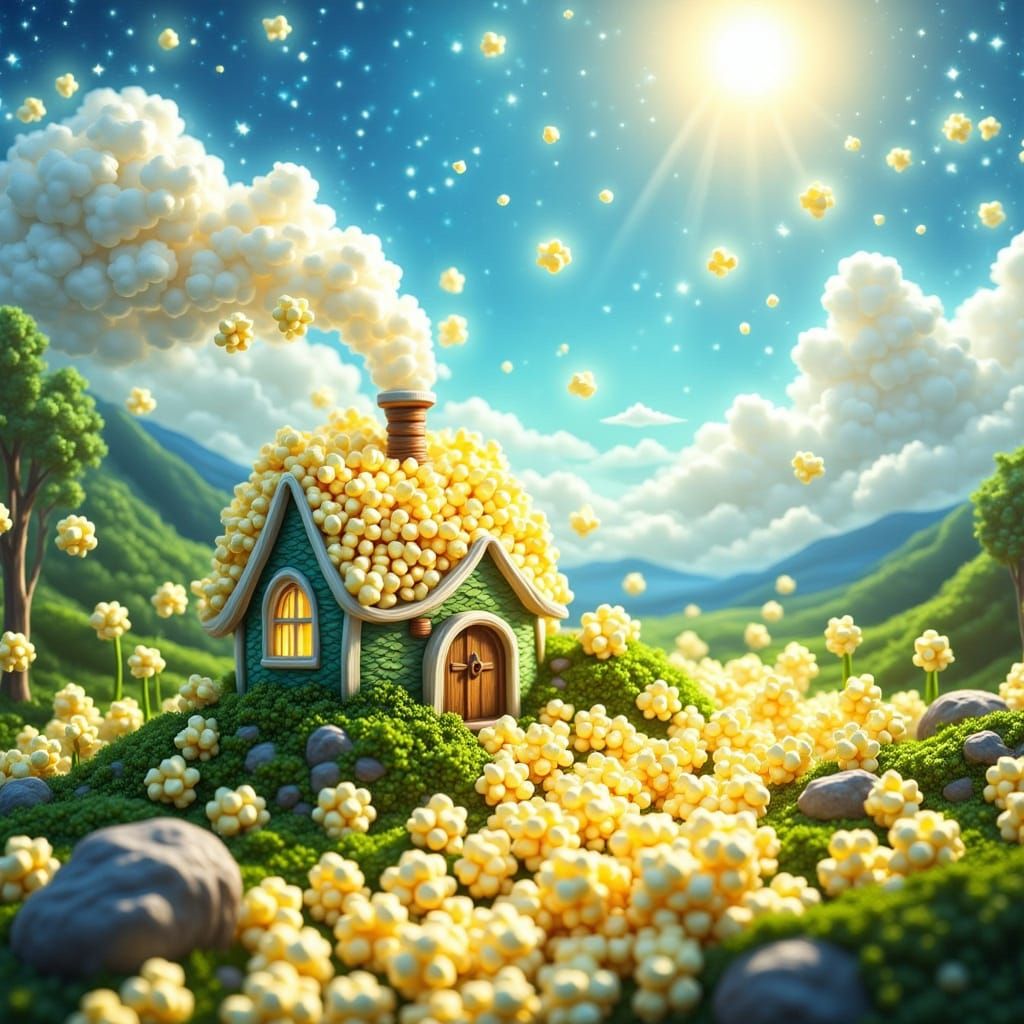 Popcorn Fairytale World with Cozy House