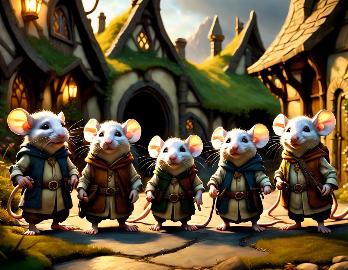 Mice Cosplaying Lord of the Rings Characters