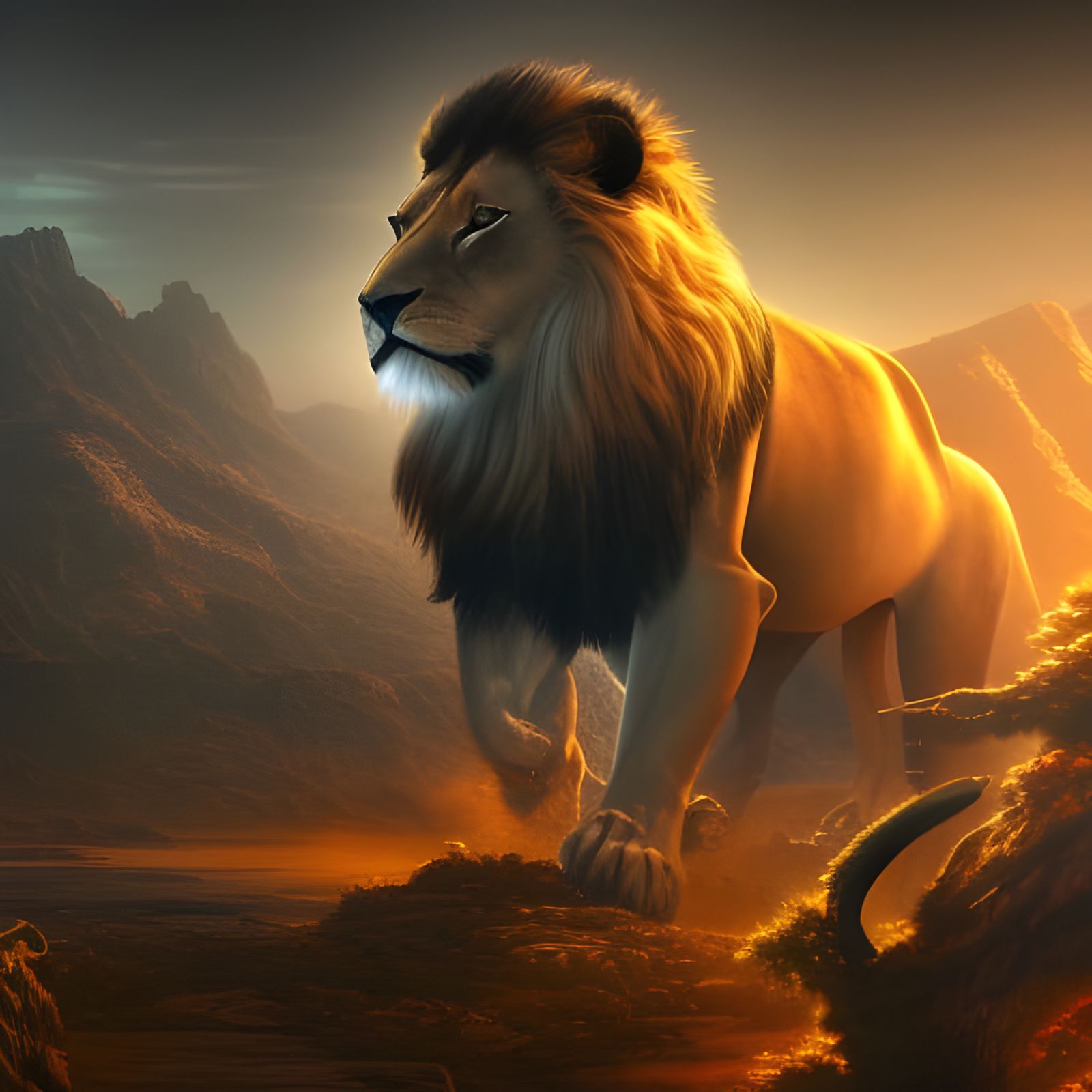 Science Fiction Lion Concept Art in Unreal Engine