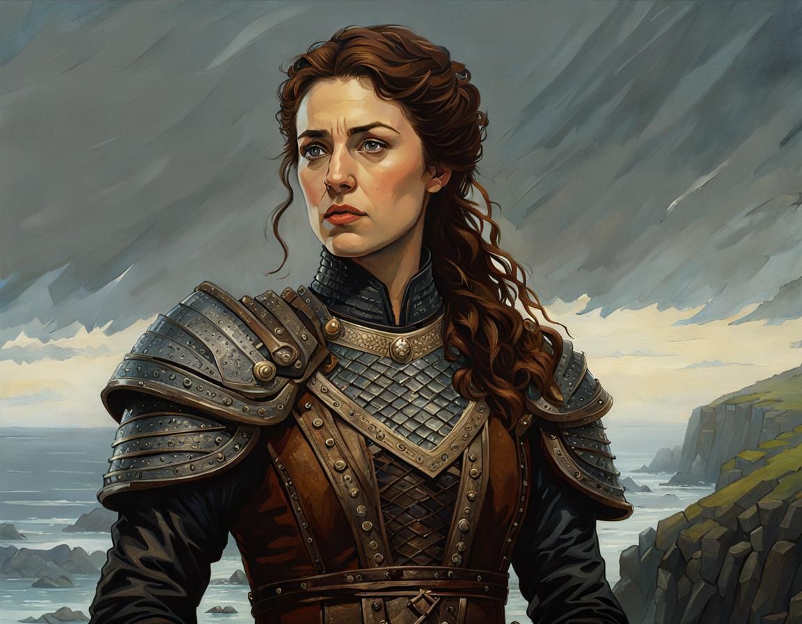 Yara Greyjoy Portrait in Oil Painting Style