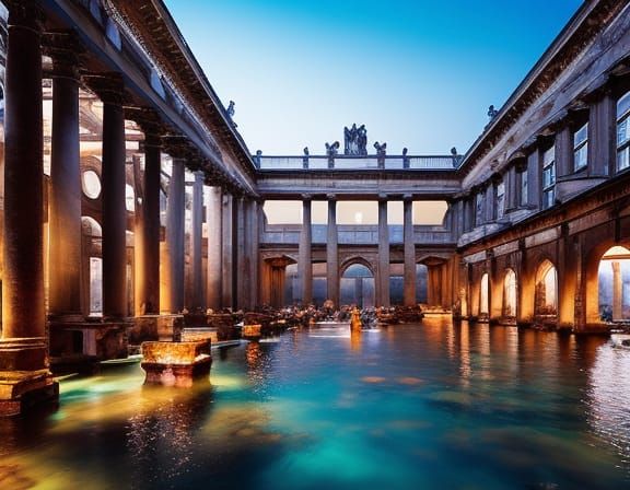 Roman Ruins in Vibrant Hyperdetailed Digital Illustration