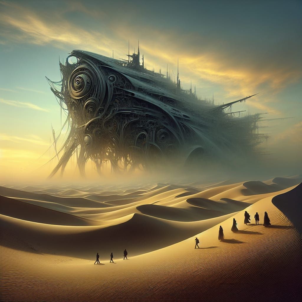 Lost Nomads in a Futuristic Desert Wasteland