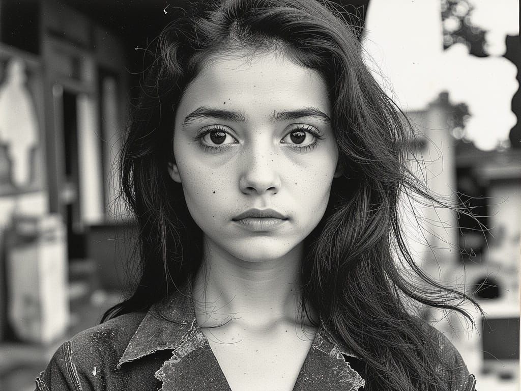 Enigmatic Portrait of a Vagabond Temple Girl in a Sacred Inn...
