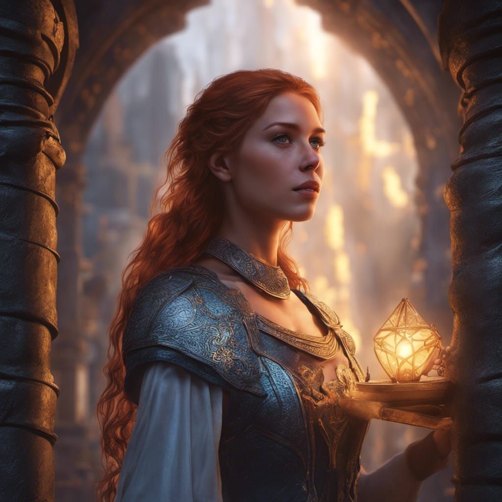 Hyper-Realistic Image of Shallan Davar with Neon Lighting