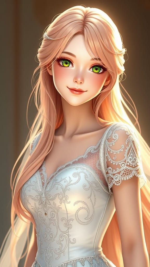 Ethereal Fantasy Bride in Vibrant 8K Art