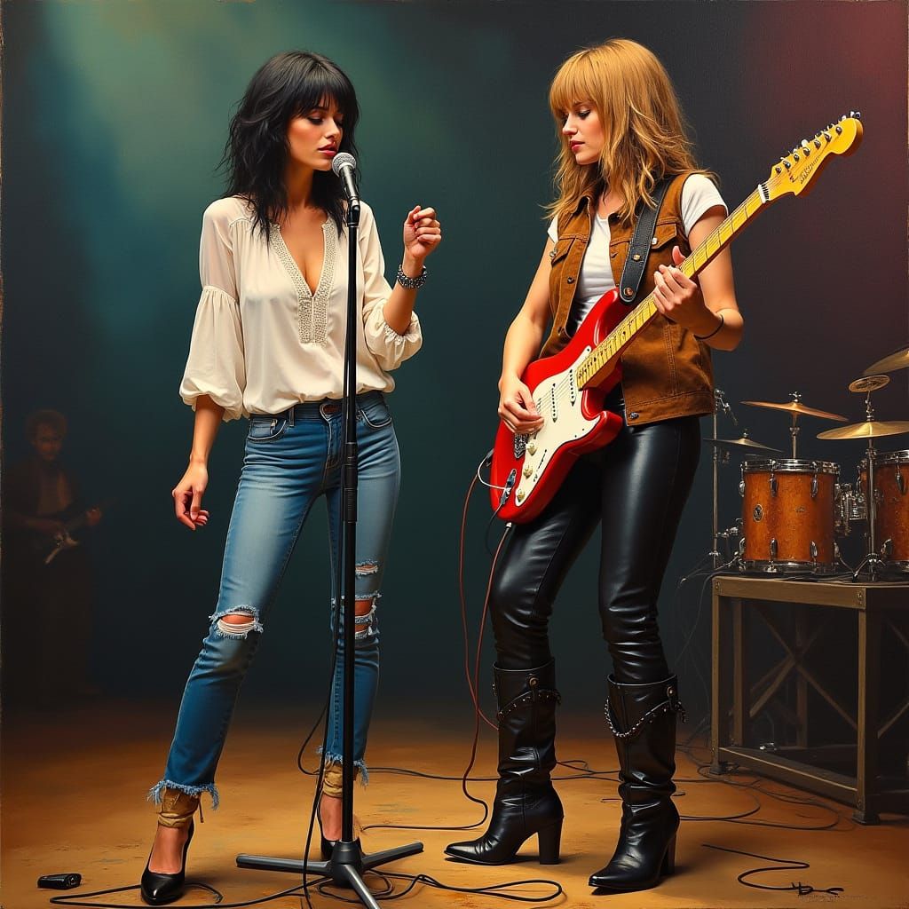 Surreal Rock Stars Perform in Oil Painting