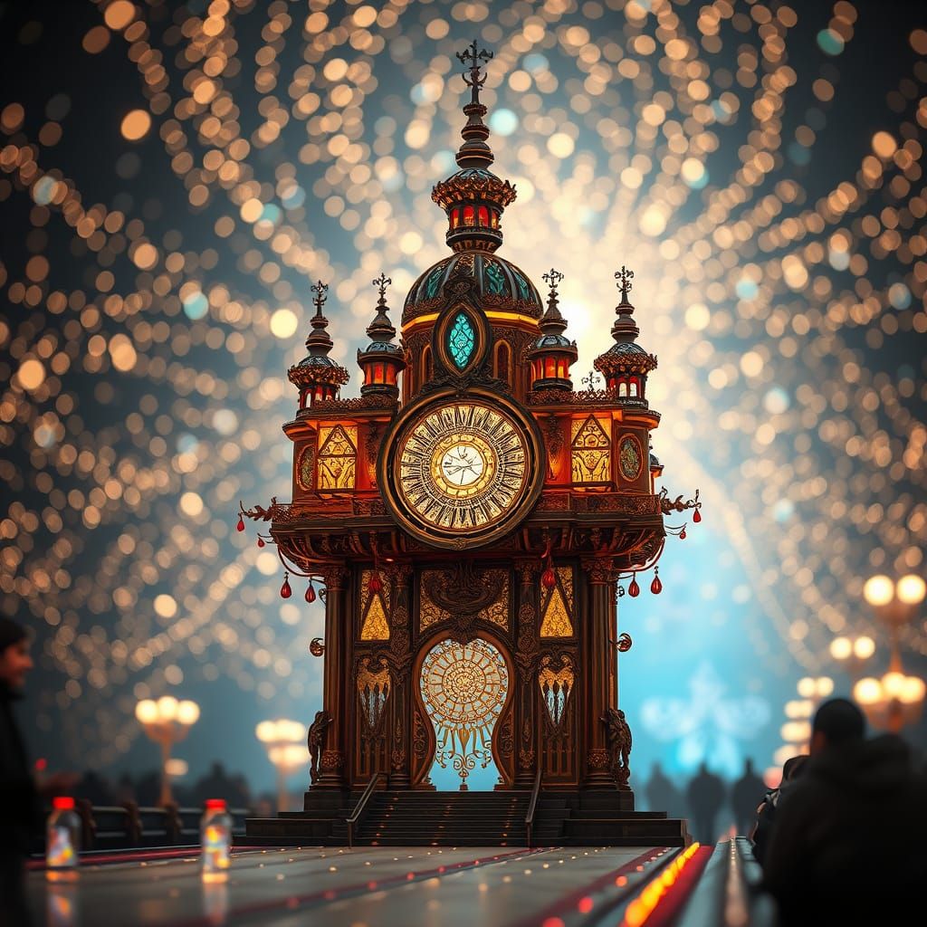 Majestic Marvel with Sparkling Lights and Bokeh Effect