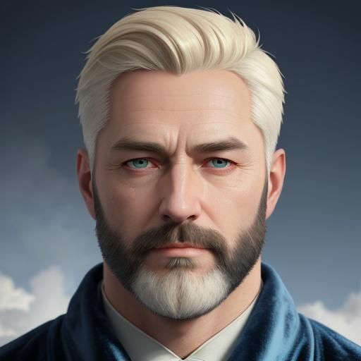 Nordic Man in Velvet Robe with Origami Details