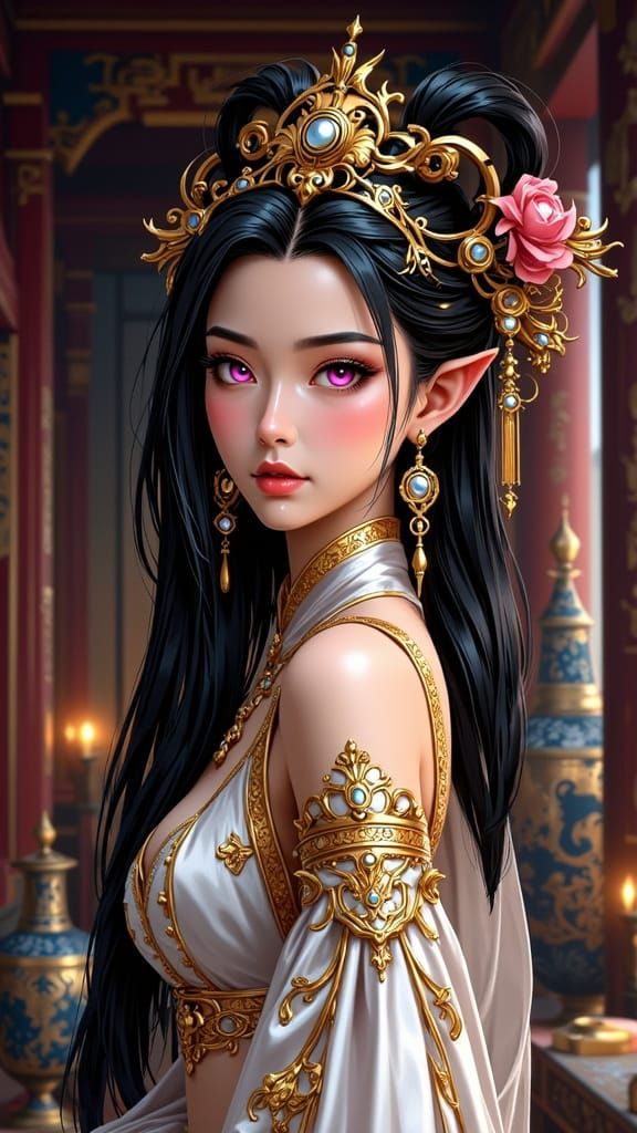 Elegant Imperial Consort in Traditional Chinese Attire