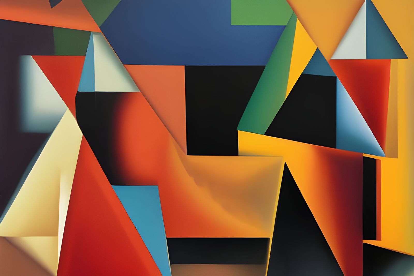 Abstract Cubist Painting in Lempicka's Style