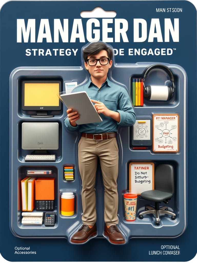 Manager Dan: Strategy Mode Engaged in Navy-Blue Corporate Pa...
