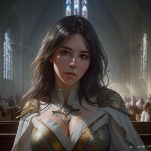 Church Portrait with Bokeh and Natural Lighting